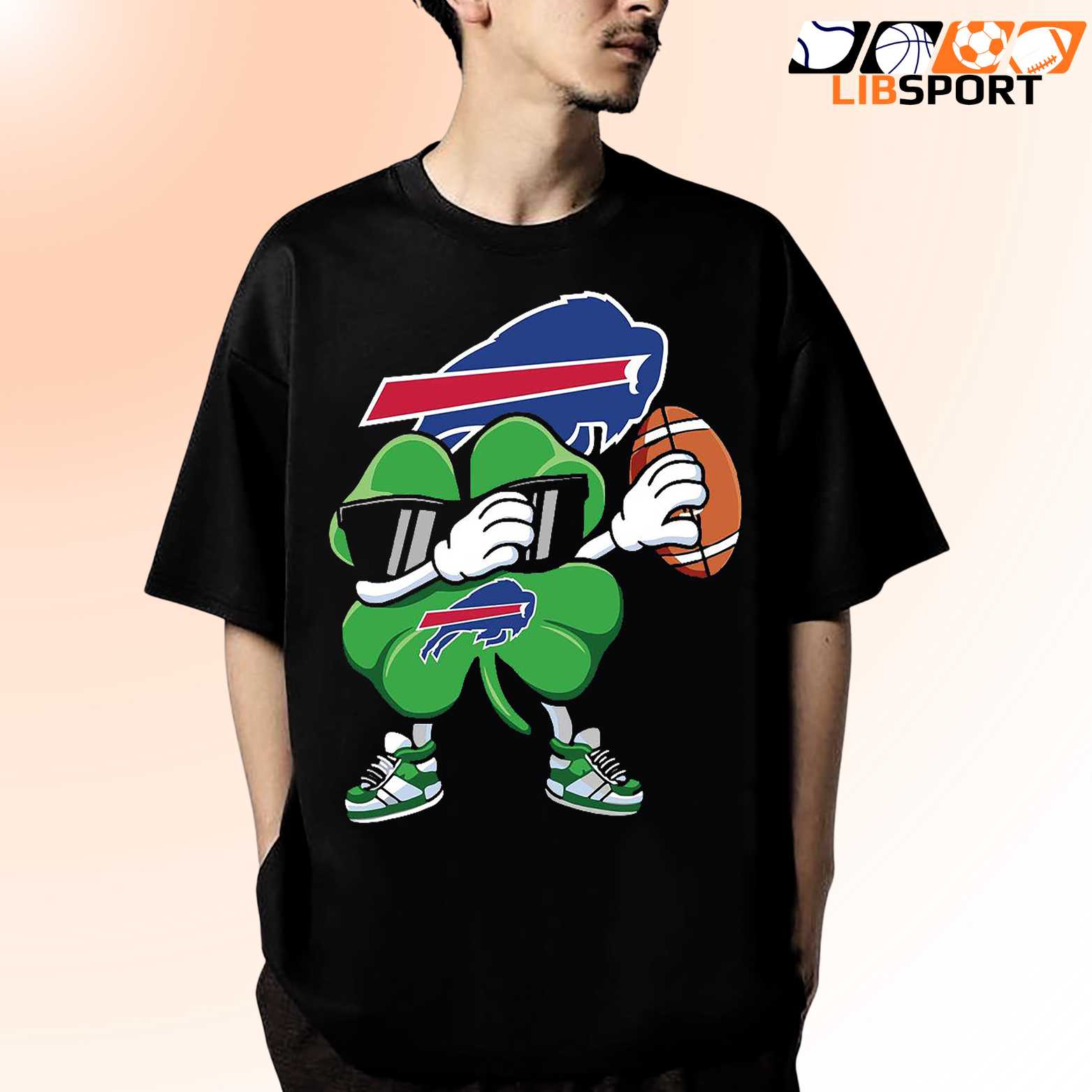 Buffalo Bills Dabbing Shamrock T Shirt, St Patricks Day Football Tee, Lucky Game Day Unisex Shirt